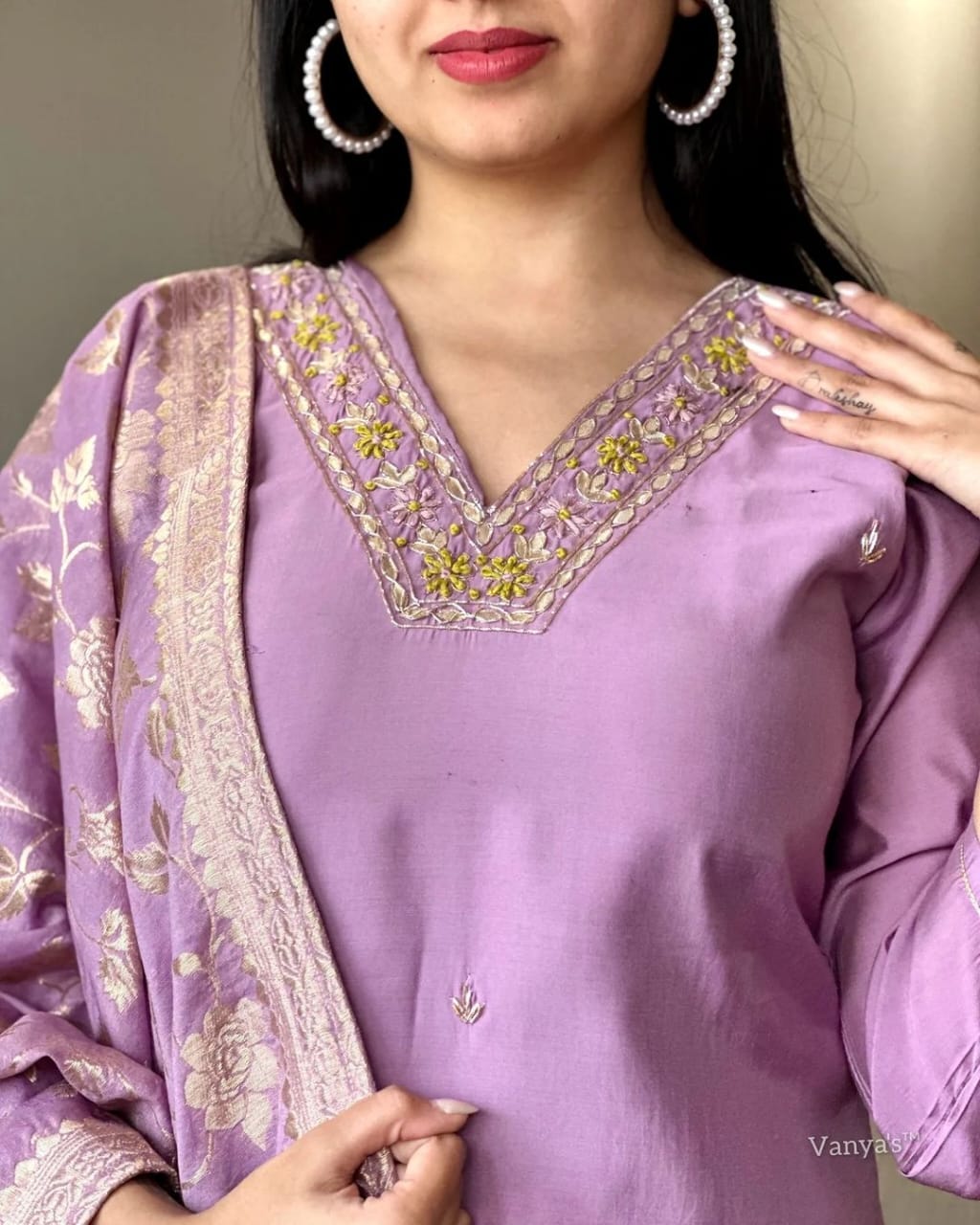 Cotton Silk Embroidered Kurta Set