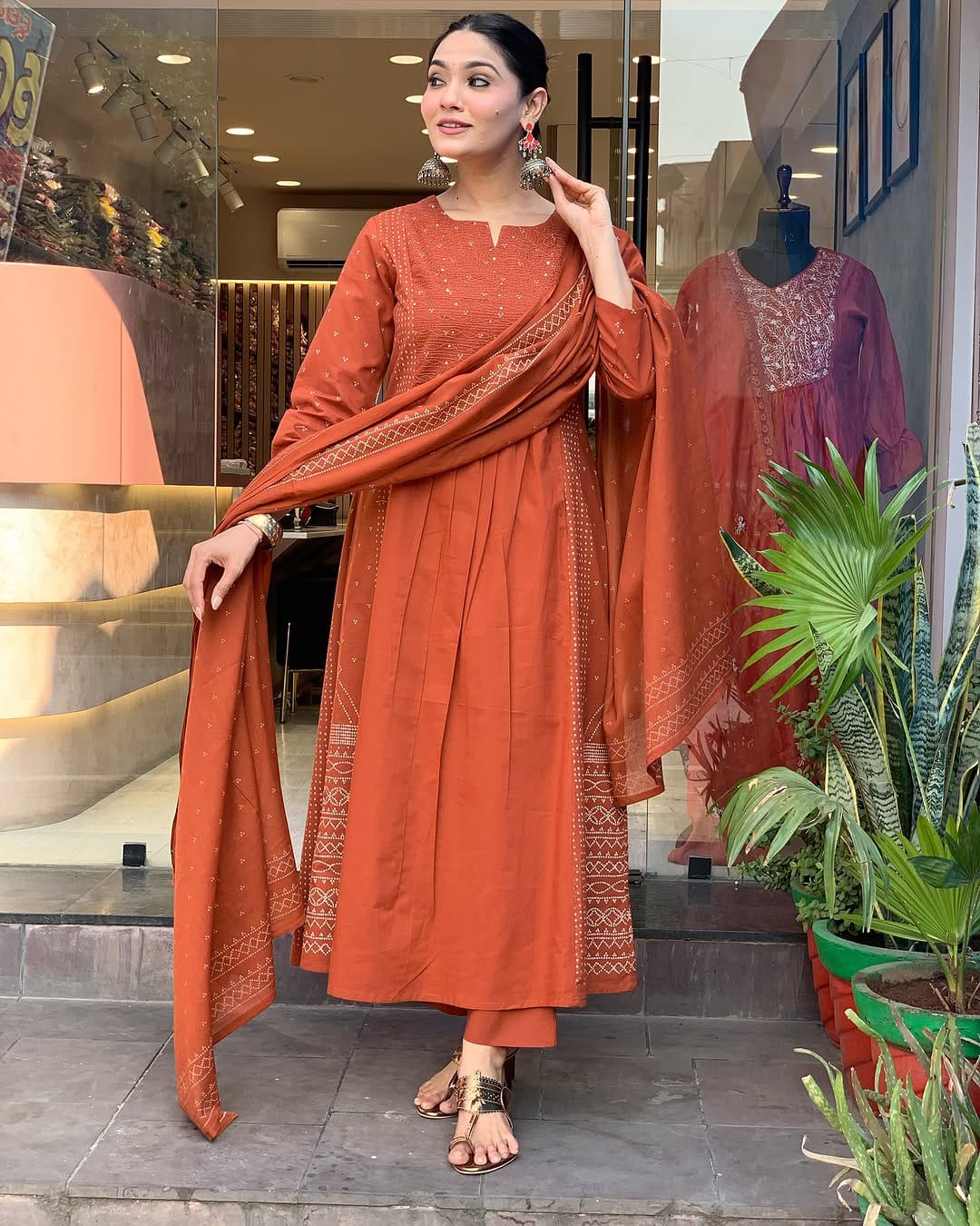 Smocking Embroidery Kurta Set
