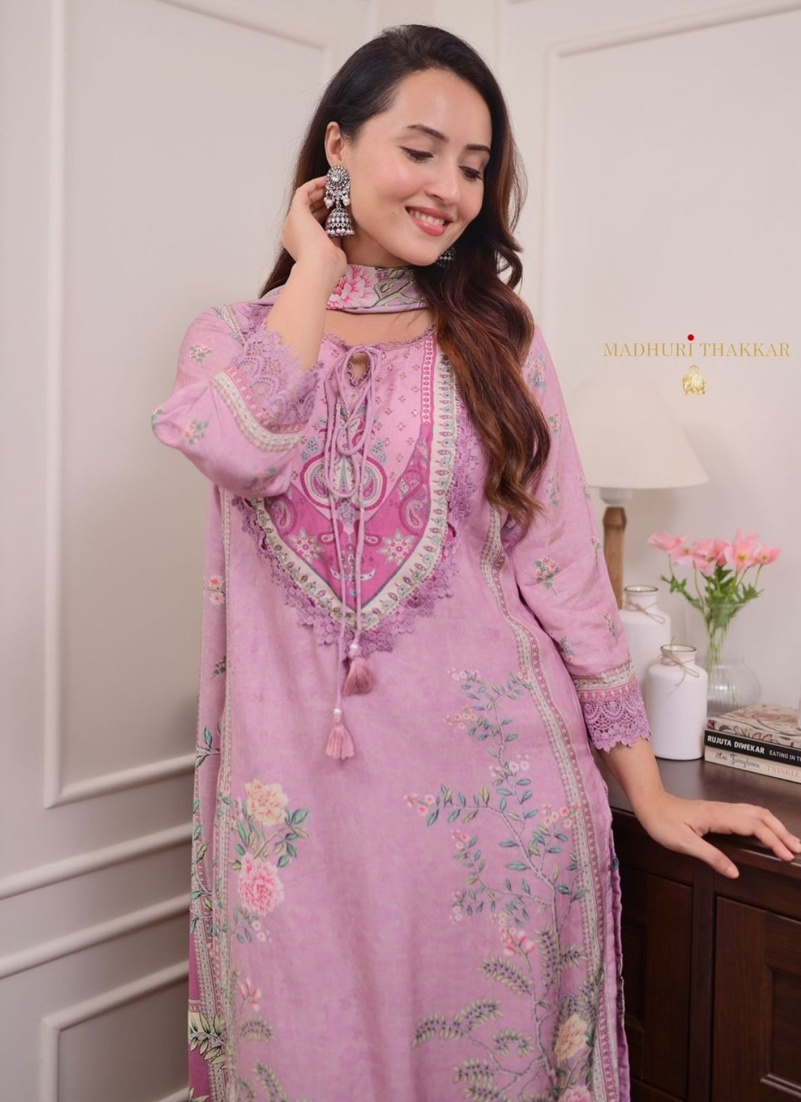 Pakistani Lacework Kurta Set with Dupatta