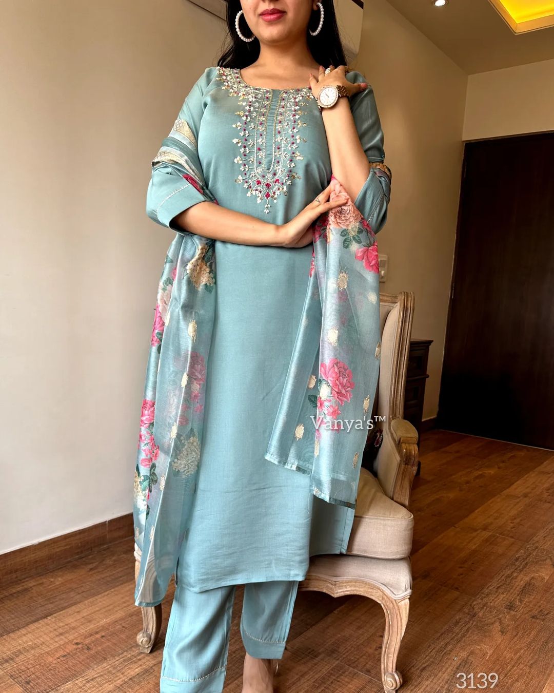Cotton Silk Embroidered Kurta Set