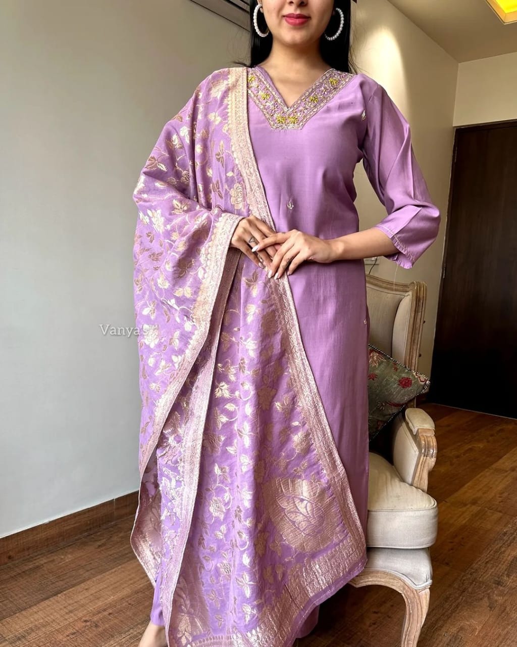 Cotton Silk Embroidered Kurta Set