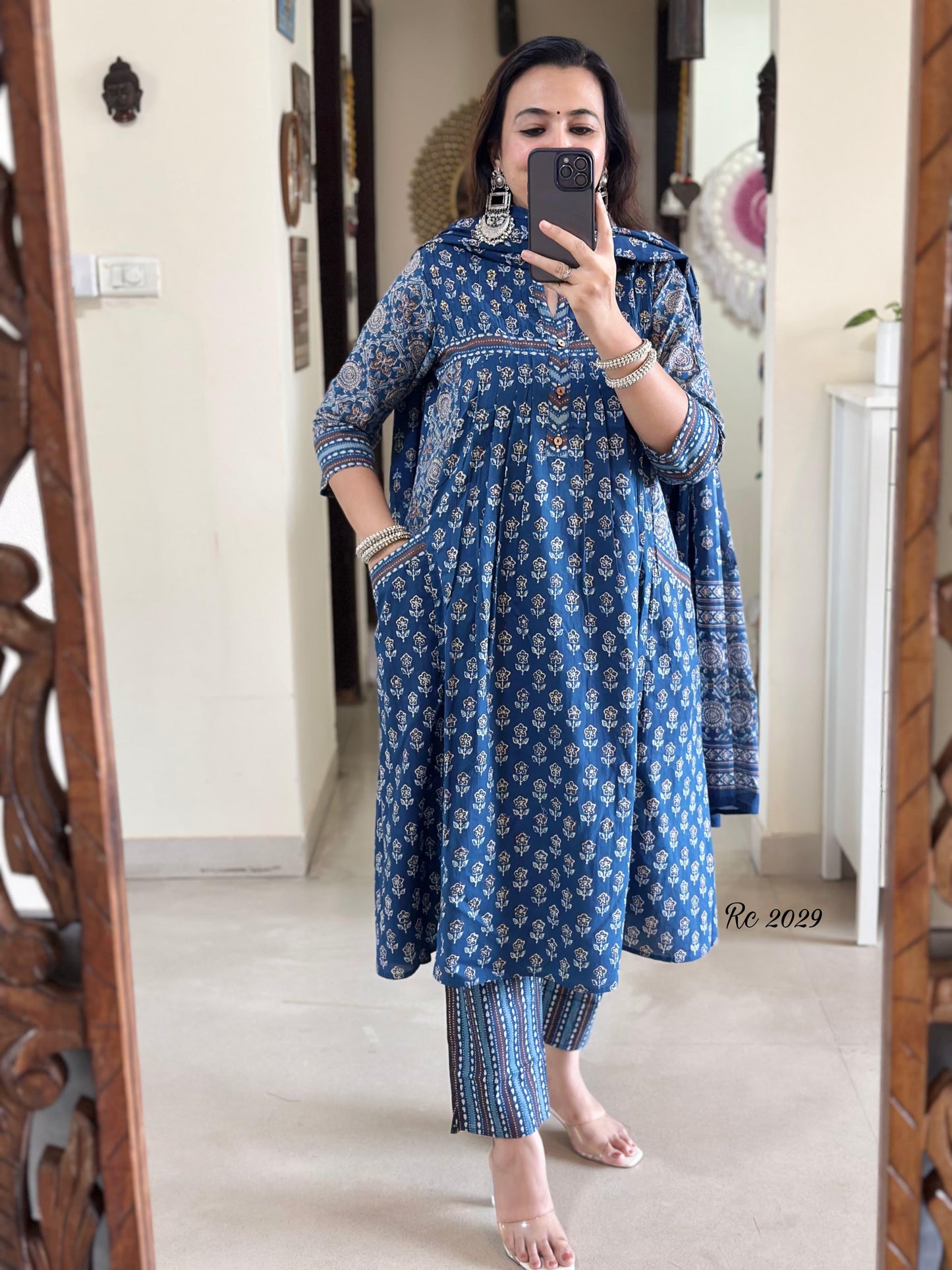 A Line Pocket Cotton Kurta Set