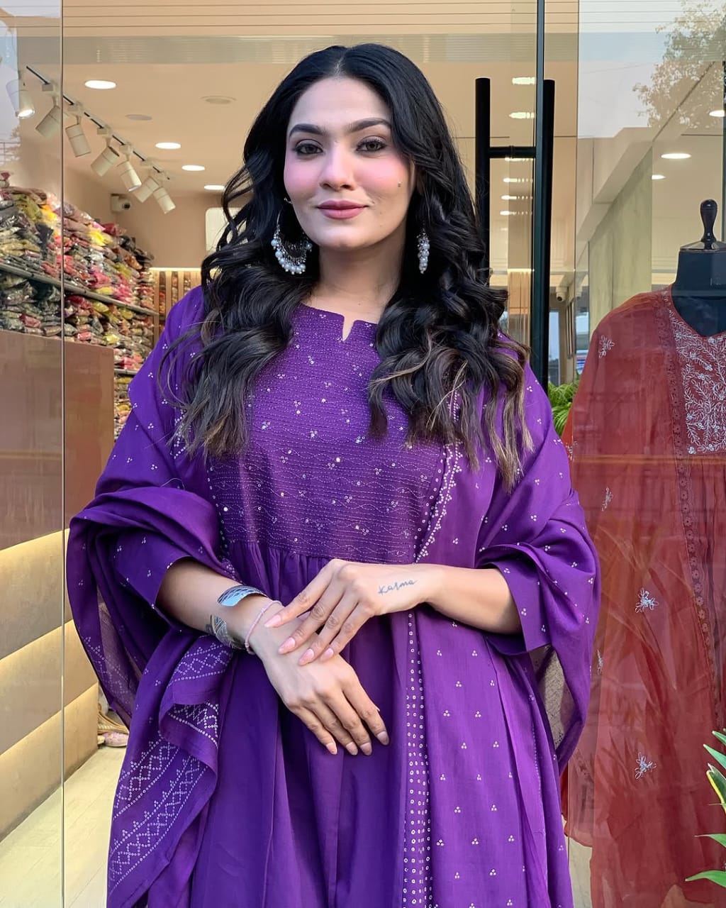 Smocking Embroidery Kurta Set