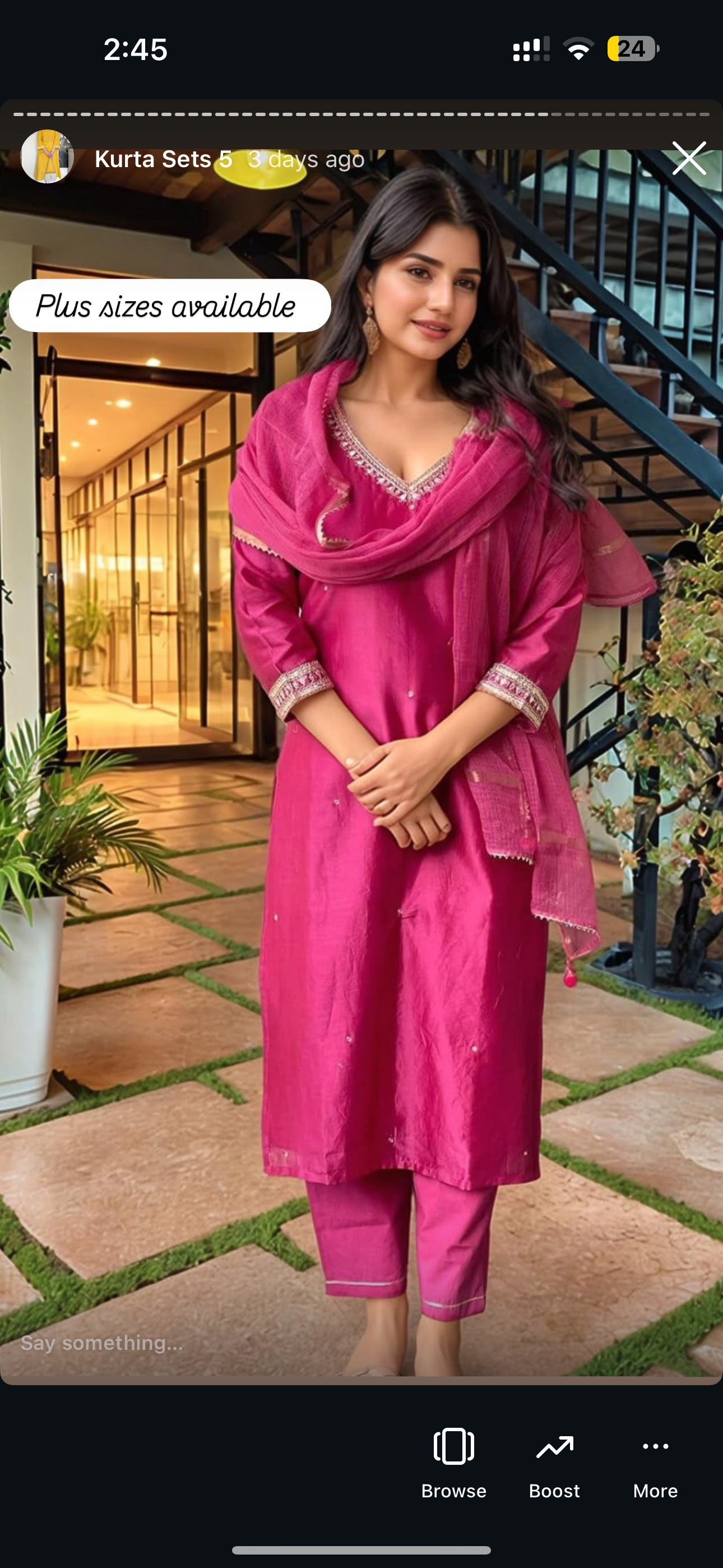 Pink Festive Wear Kurta Set