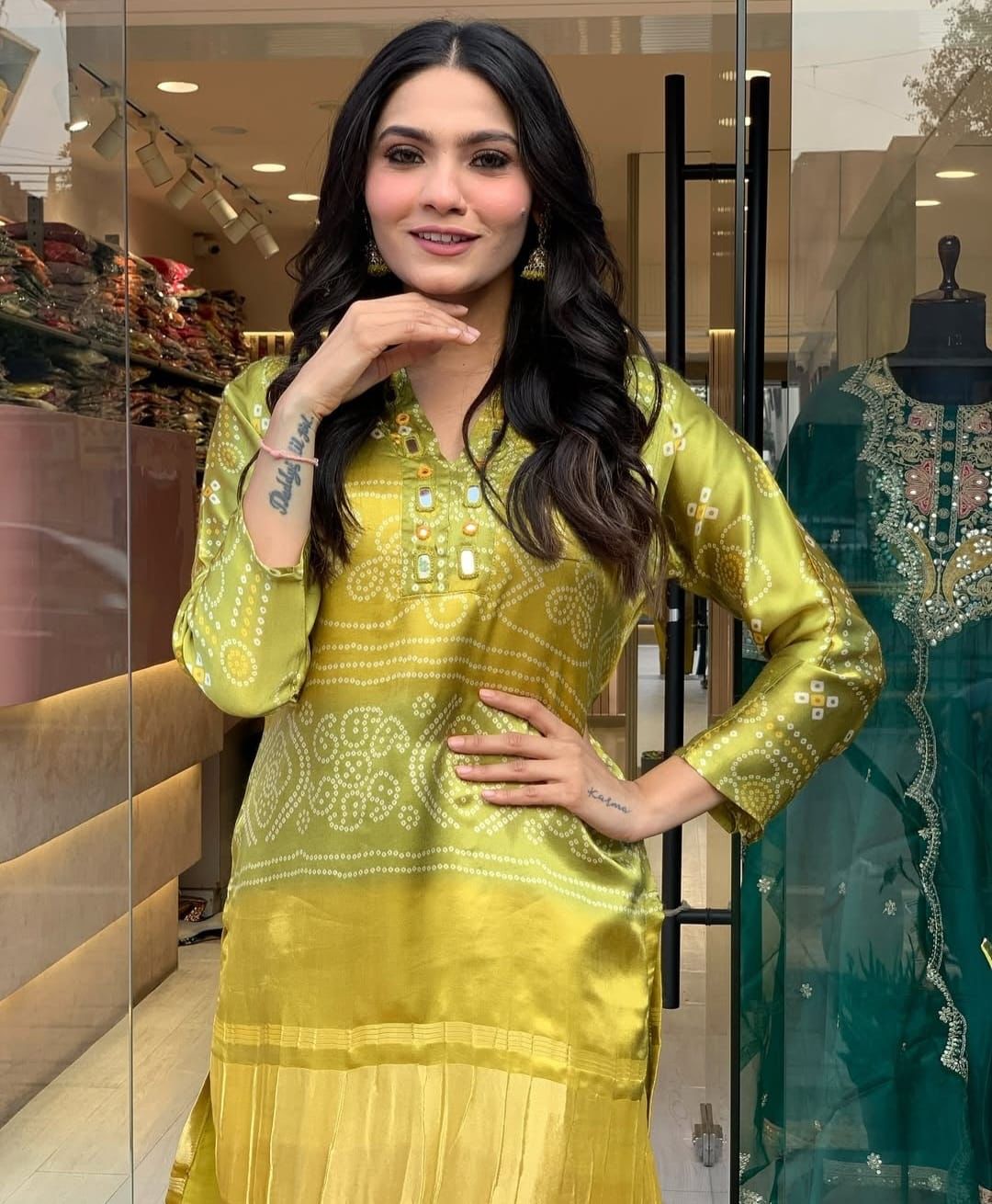 Gazi Silk Bandhani Coord Set
