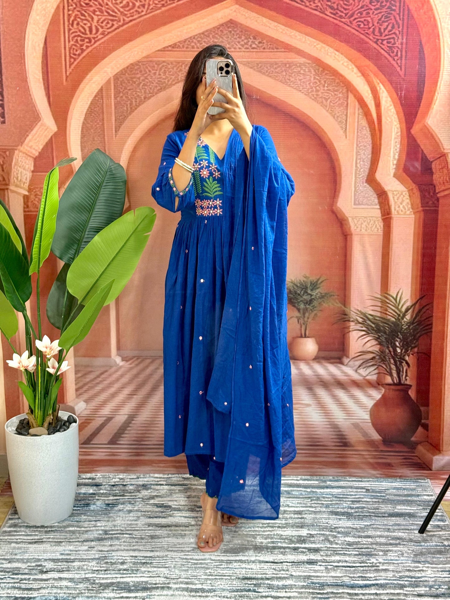 Blue Cobalt Embroidered Kurta Set