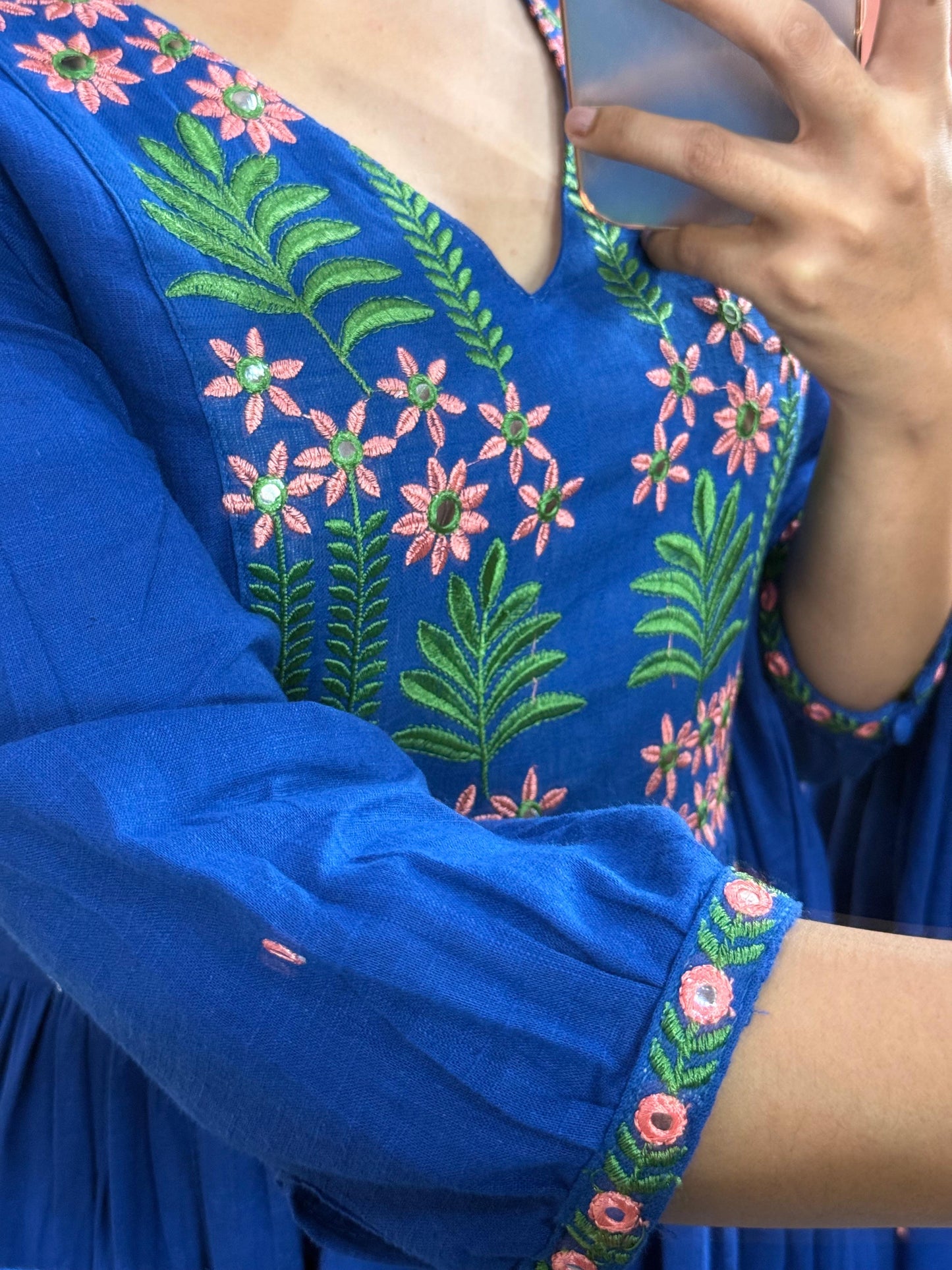Blue Cobalt Embroidered Kurta Set