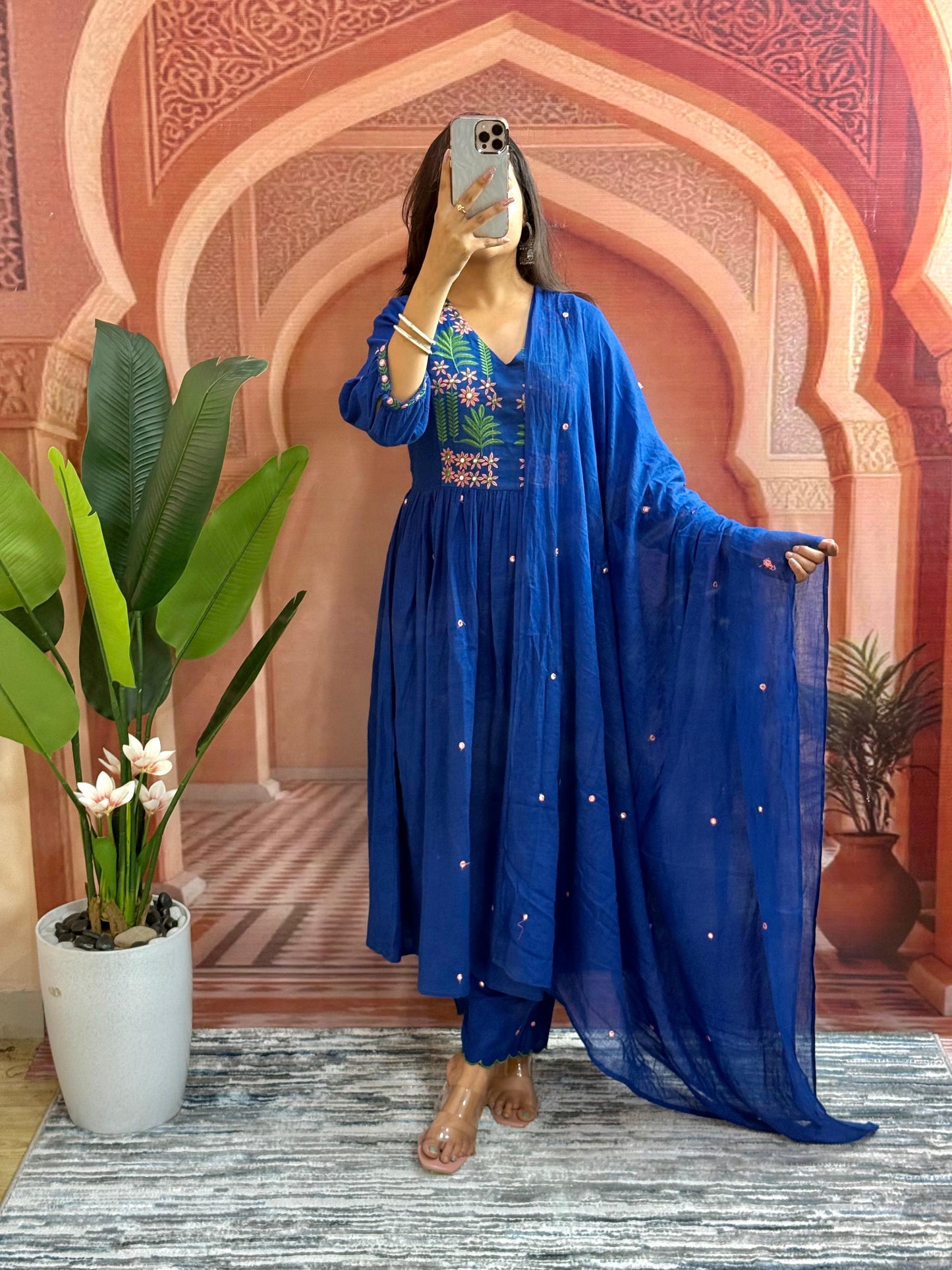 Blue Cobalt Embroidered Kurta Set