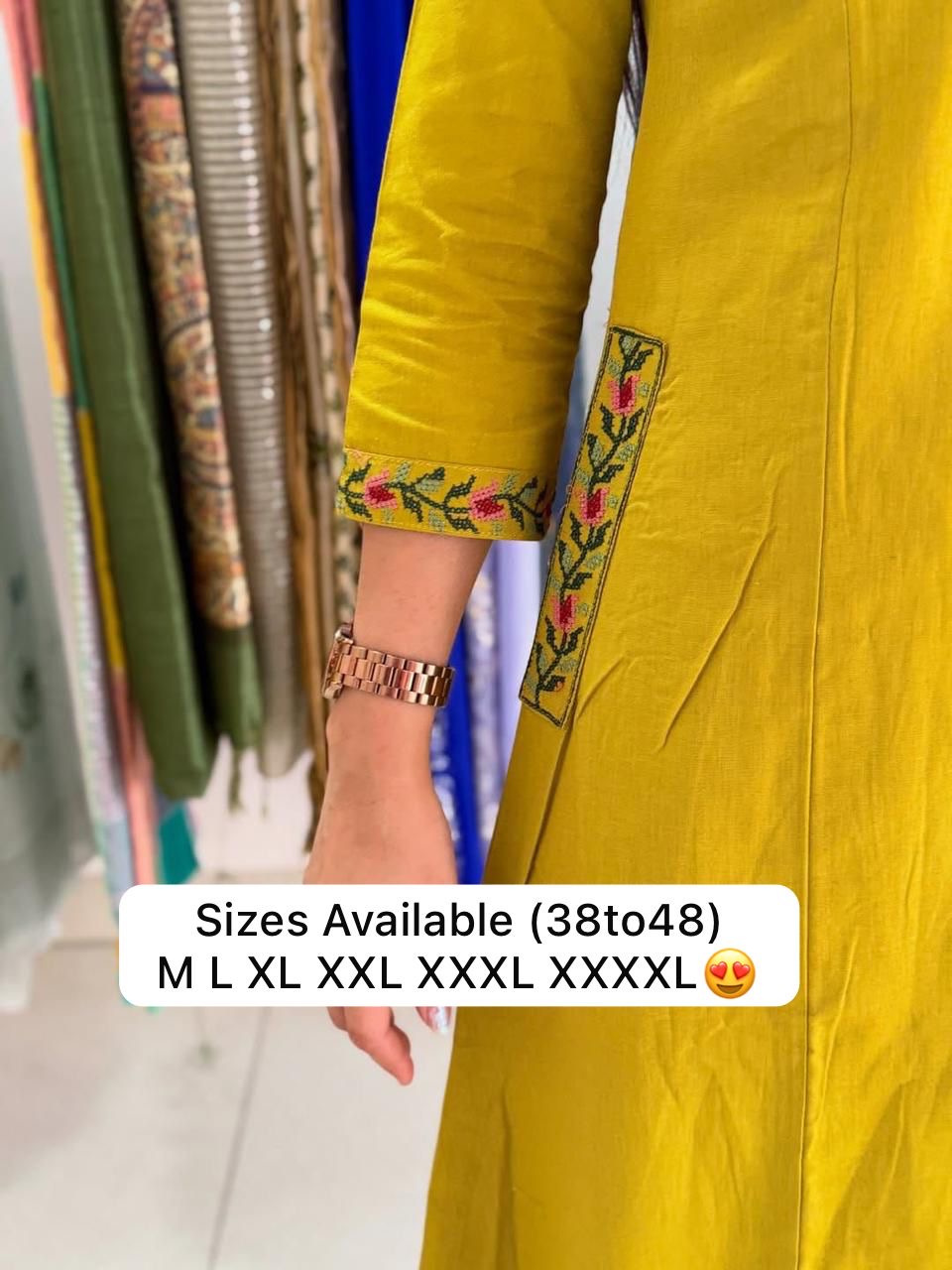 Yellow/Red Cross Stitched Kurta Pants Set