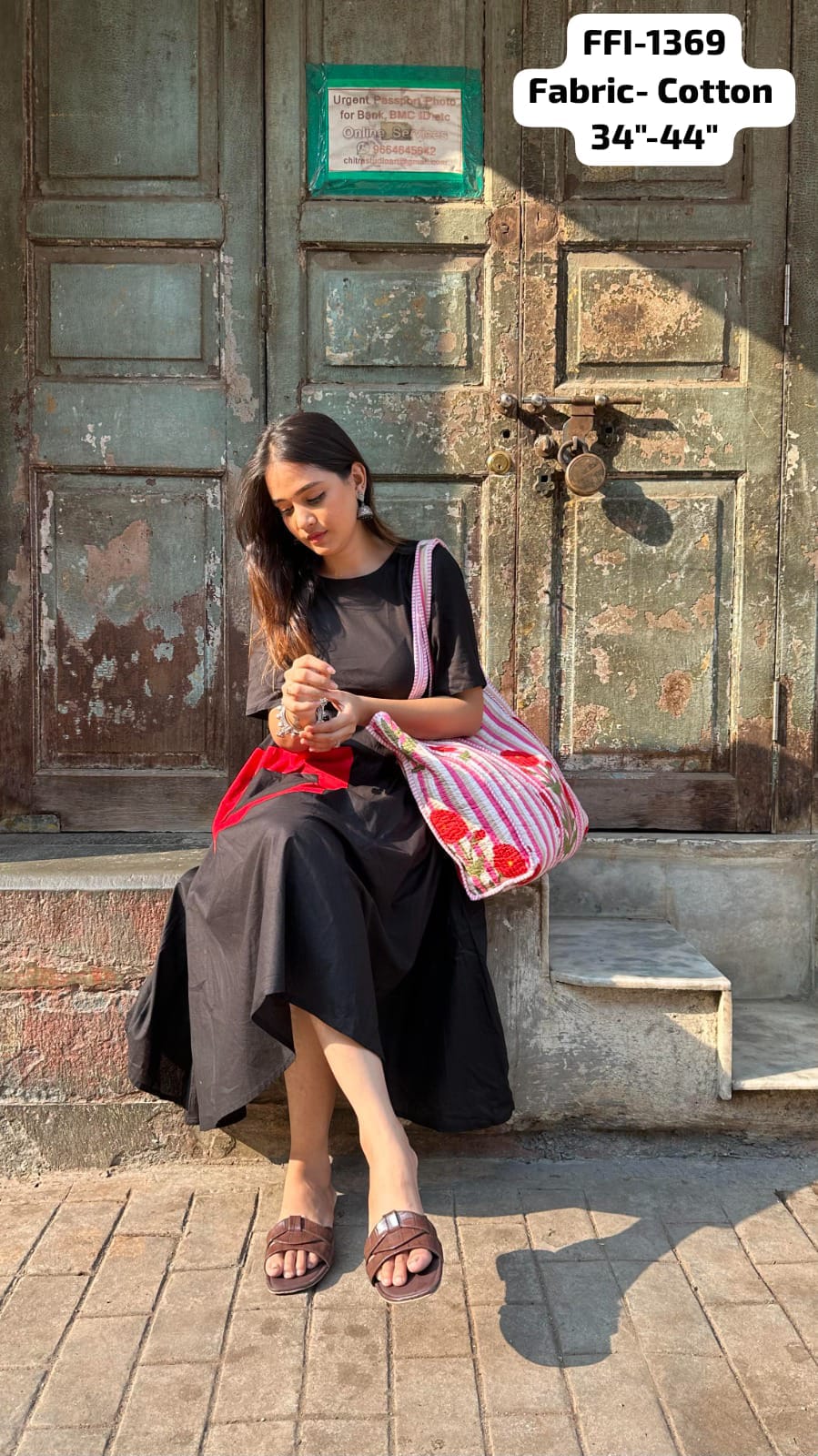 The Red Pocket Black Dress