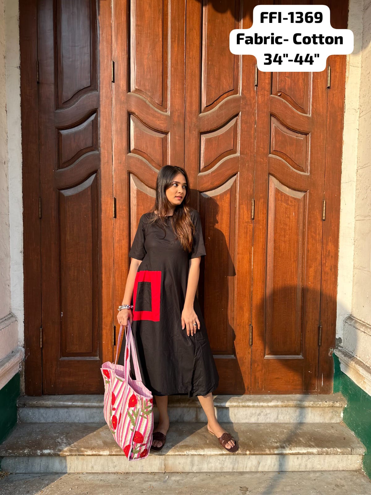The Red Pocket Black Dress