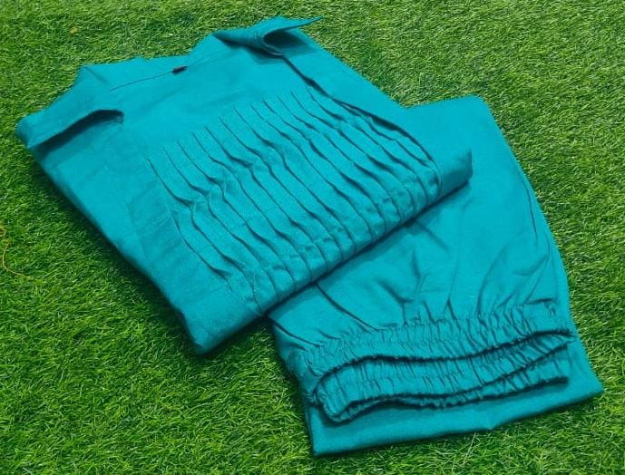 Pintucks Pure Cotton Kurta Set