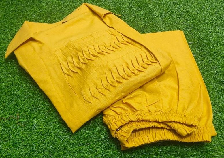 Pintucks Pure Cotton Kurta Set