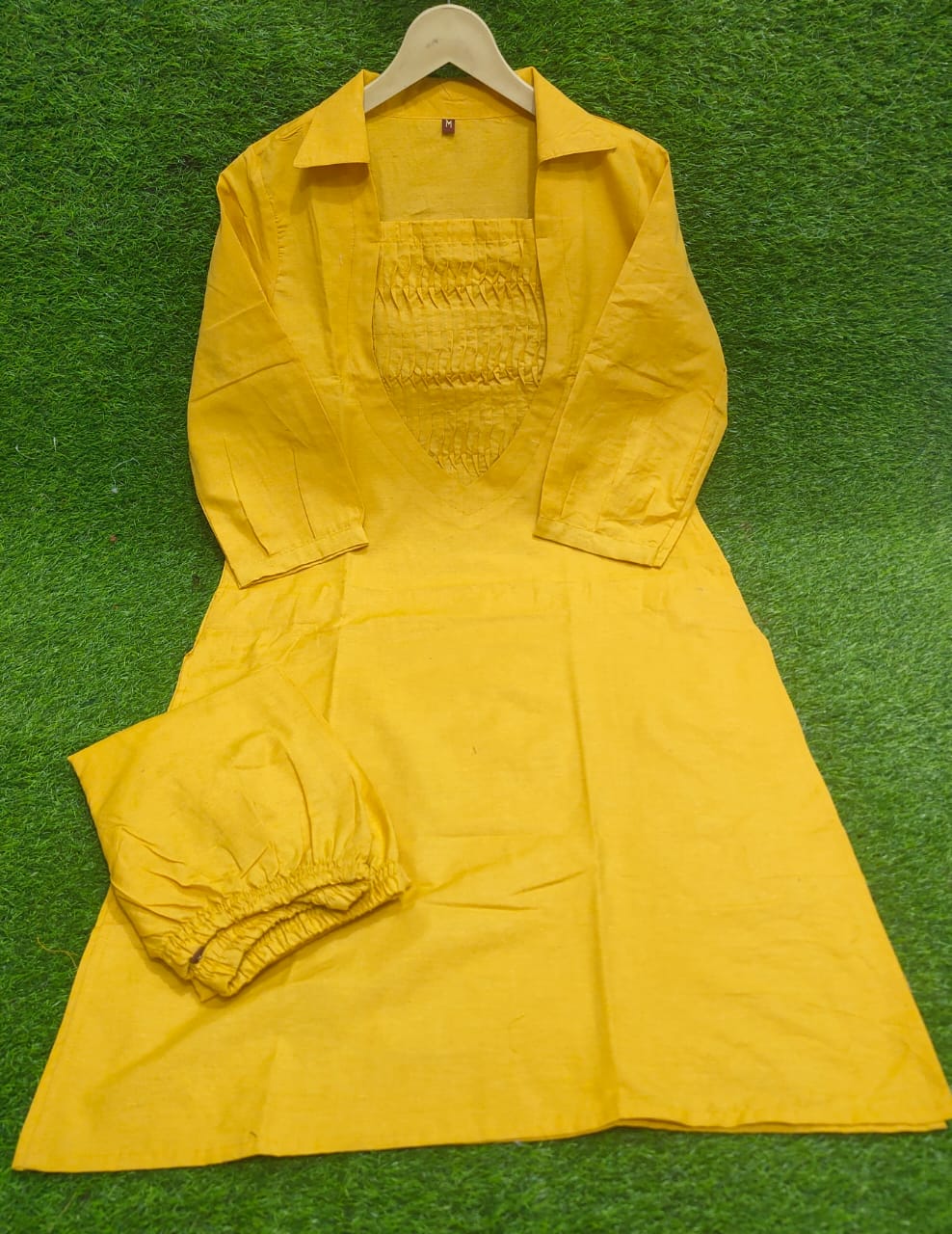 Pintucks Pure Cotton Kurta Set