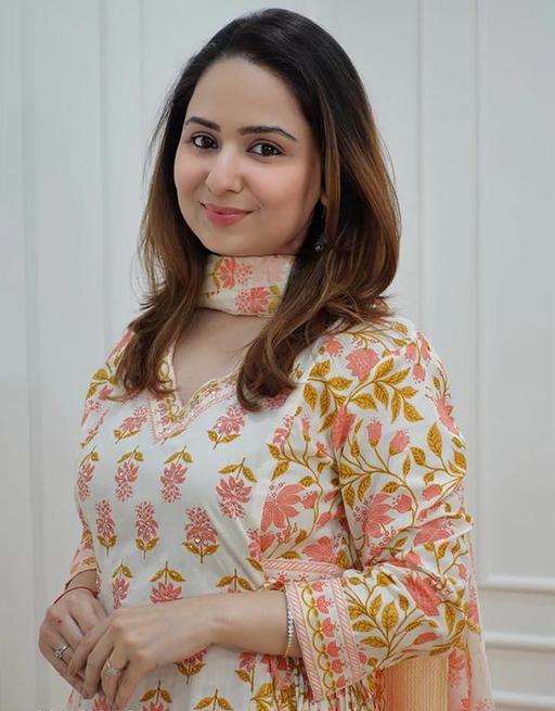 Printed Cotton Angrakha Style Kurta Set