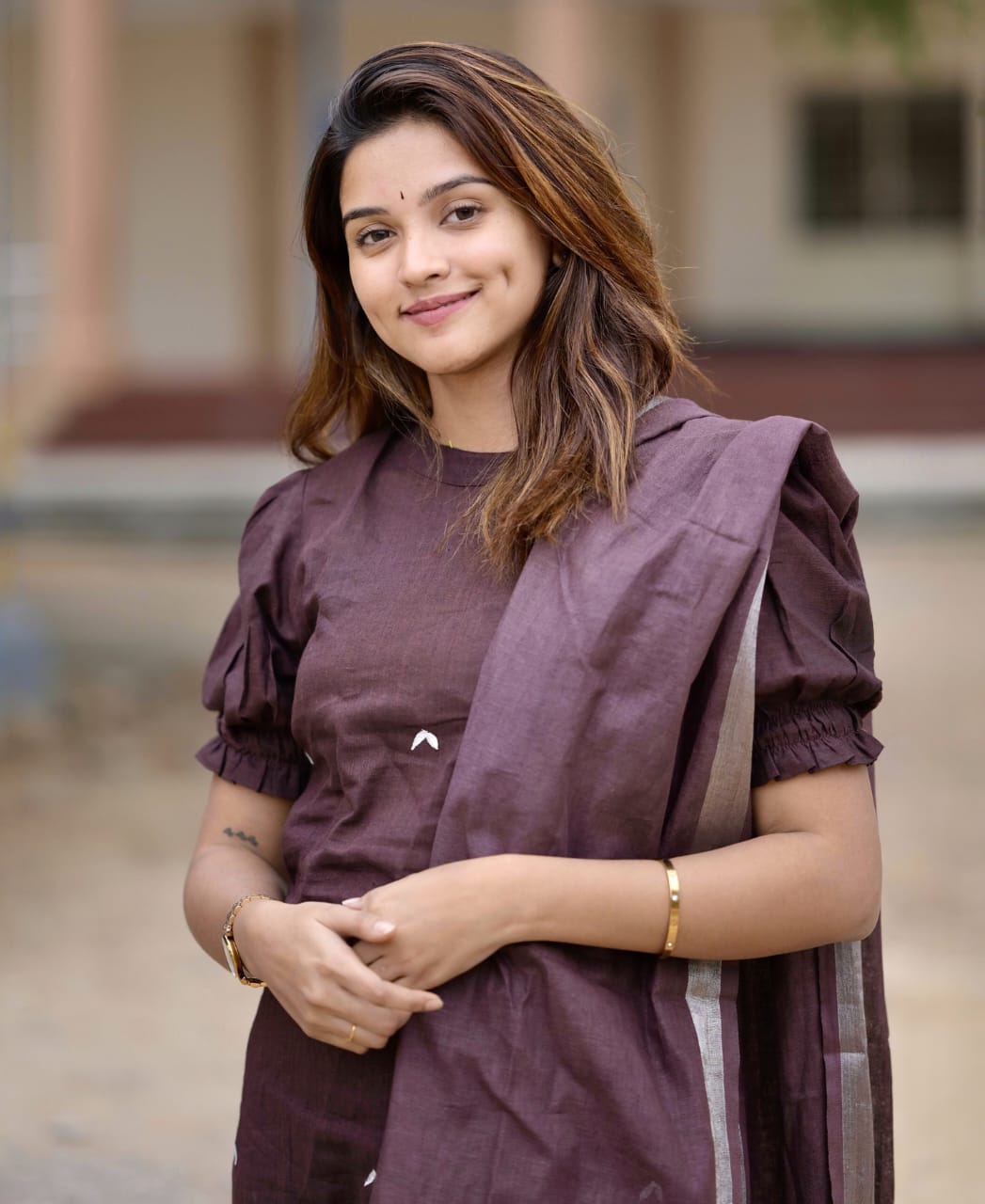 Pure Cotton Puff Sleeves Kurta Set