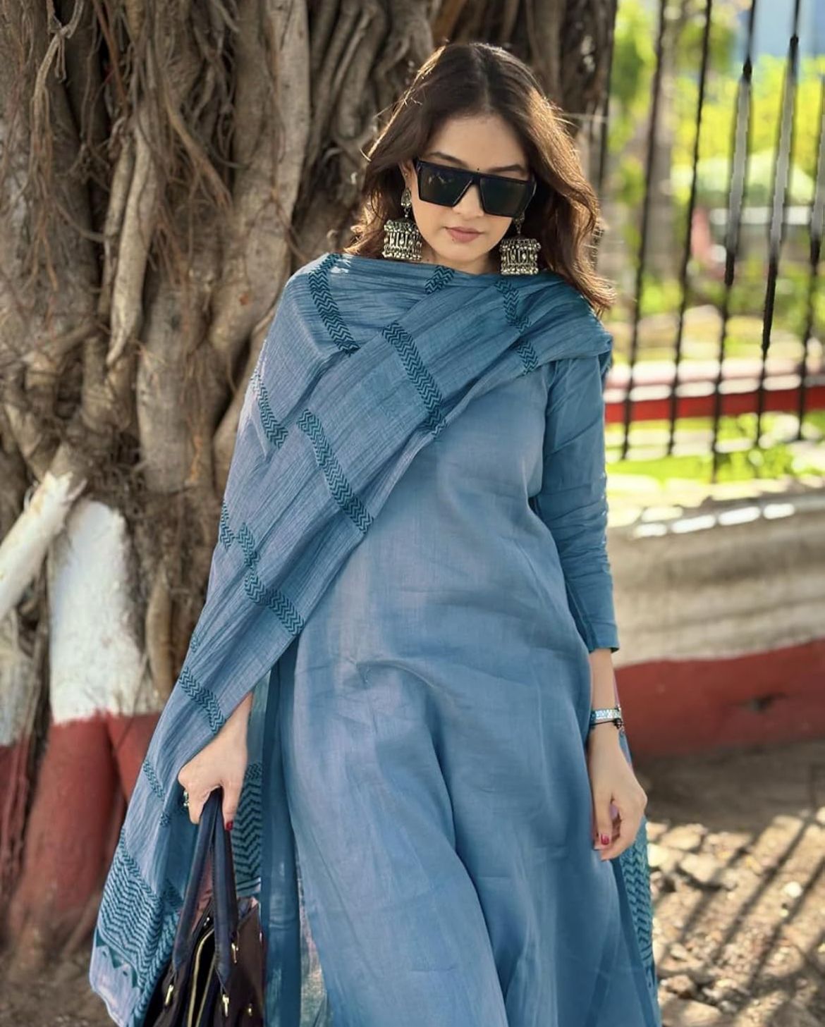 Cotton Slub Kurta Set with Dupatta