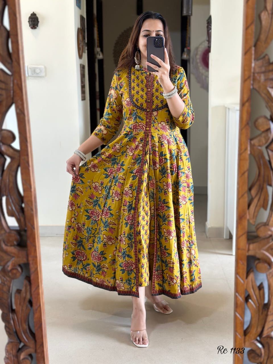 A Line Jacket Style Pure Cotton Kurta Set