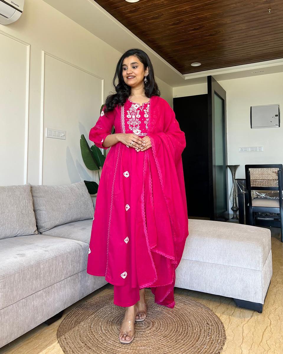 Bandhani Print Adda Work Kurta Set