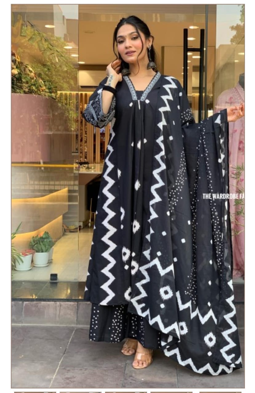 Zig Zag Print Kurta Set