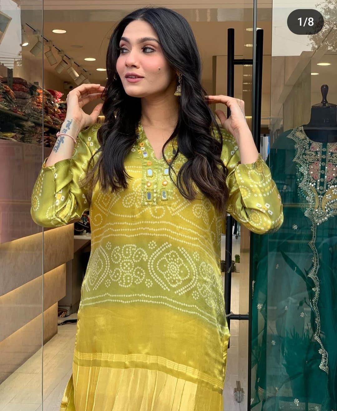 Gazi Silk Bandhani Coord Set