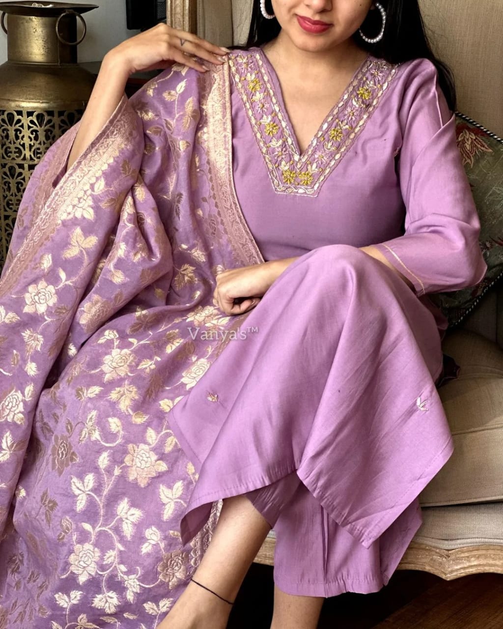 Cotton Silk Embroidered Kurta Set