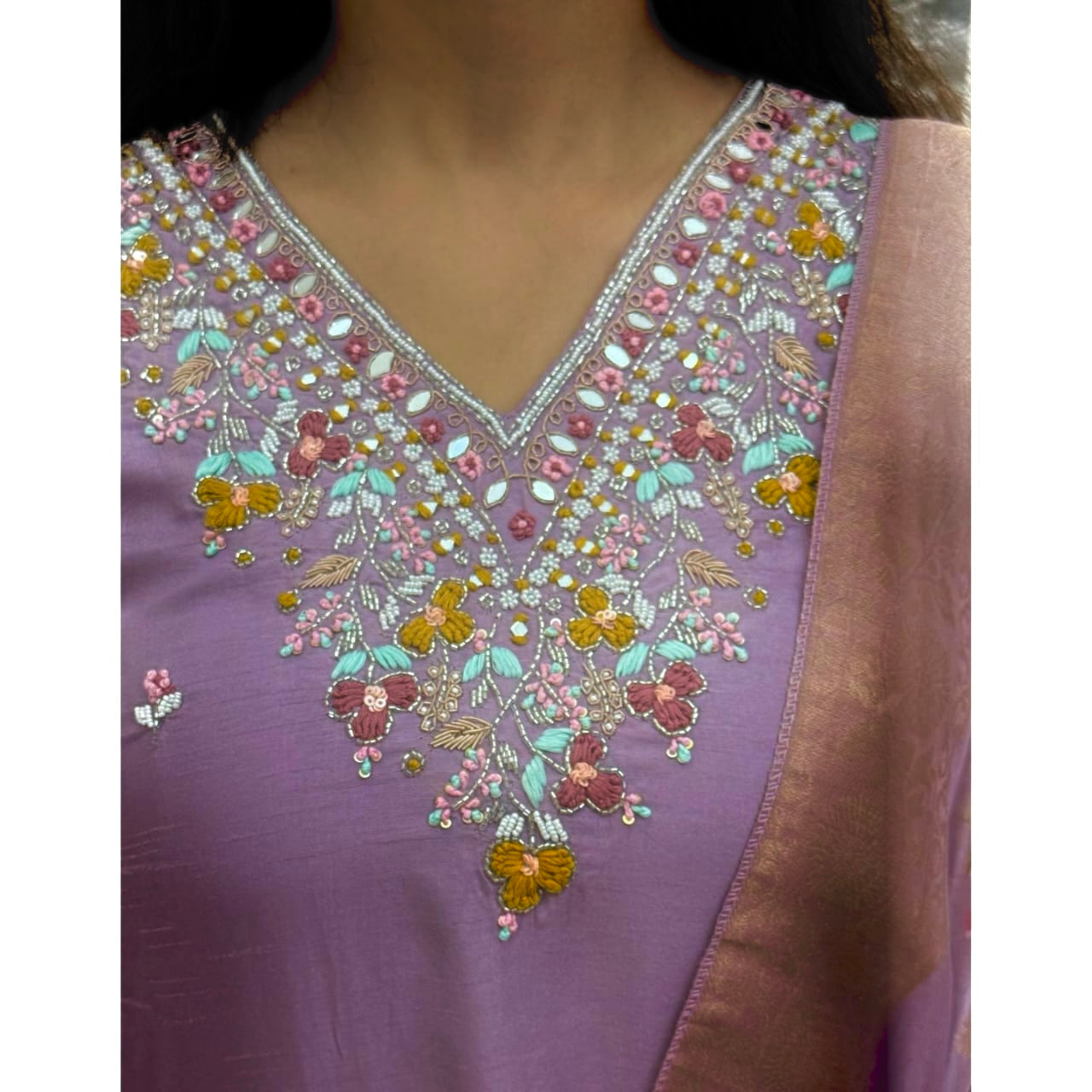 Sequin Embroidery Kurta Set