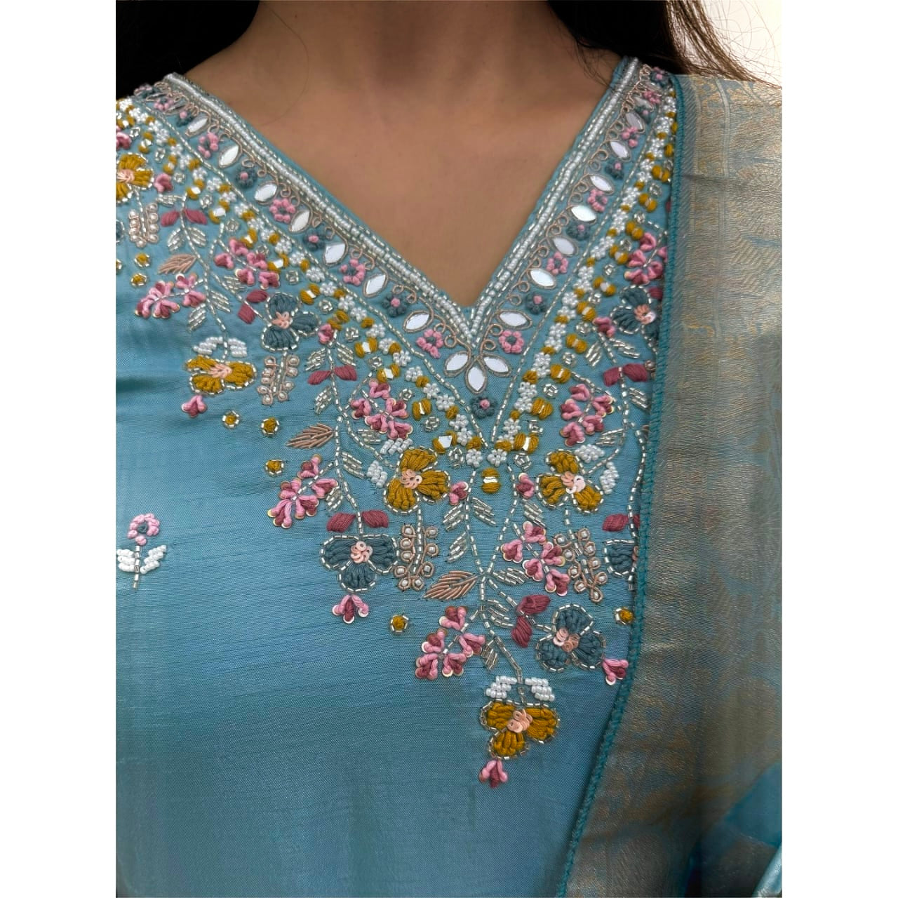 Sequin Embroidery Kurta Set