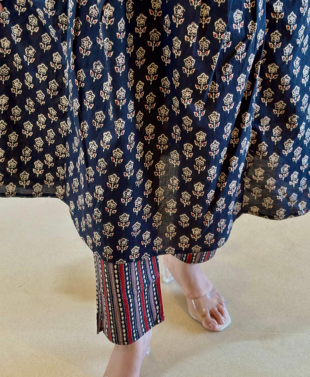 A Line Pocket Cotton Kurta Set