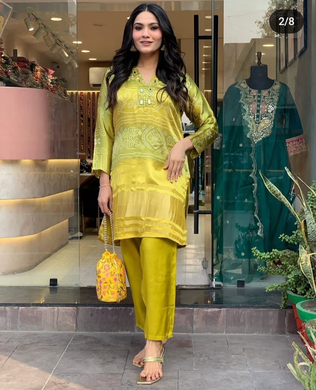 Gazi Silk Bandhani Coord Set