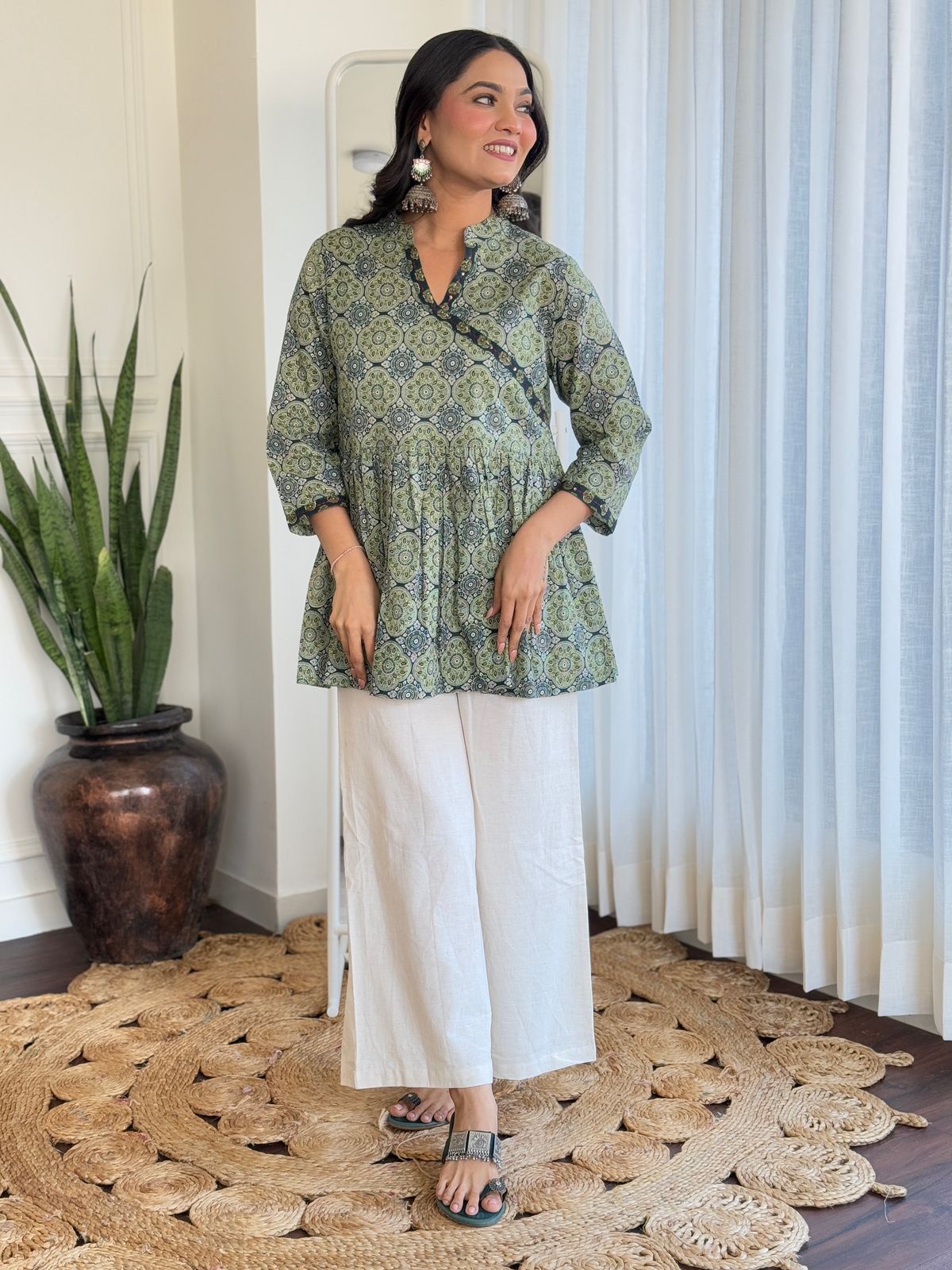 Ajrakh Print Angrakha Coord Set