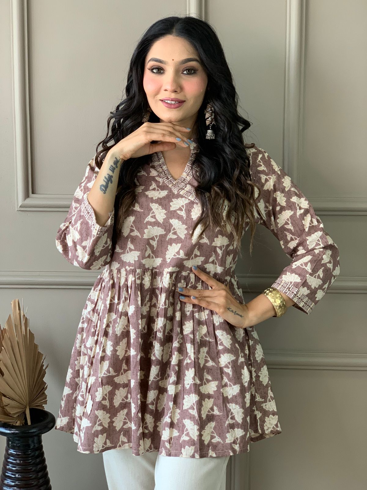 Cotton Angrakha Kurta Set
