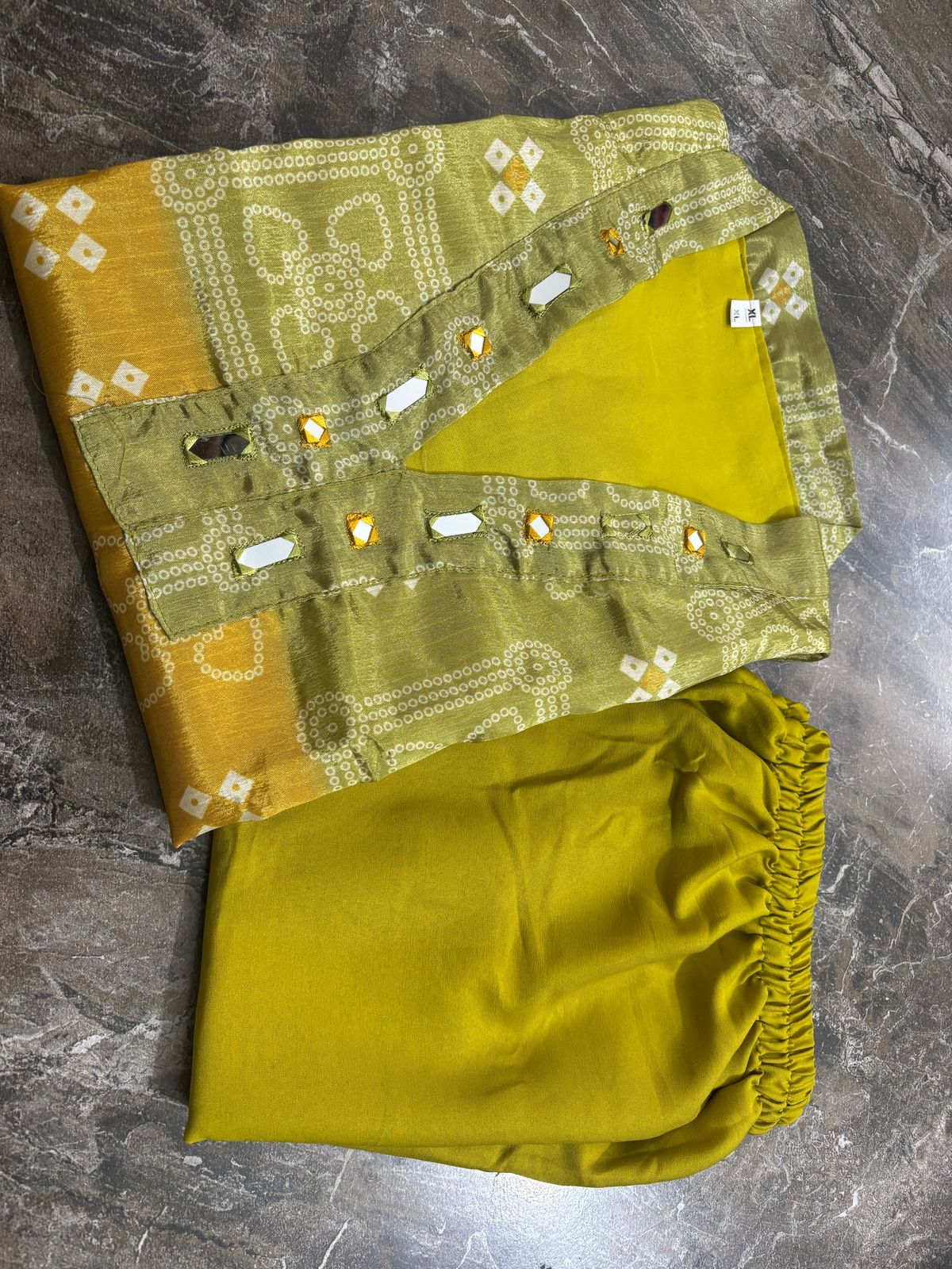Gazi Silk Bandhani Coord Set