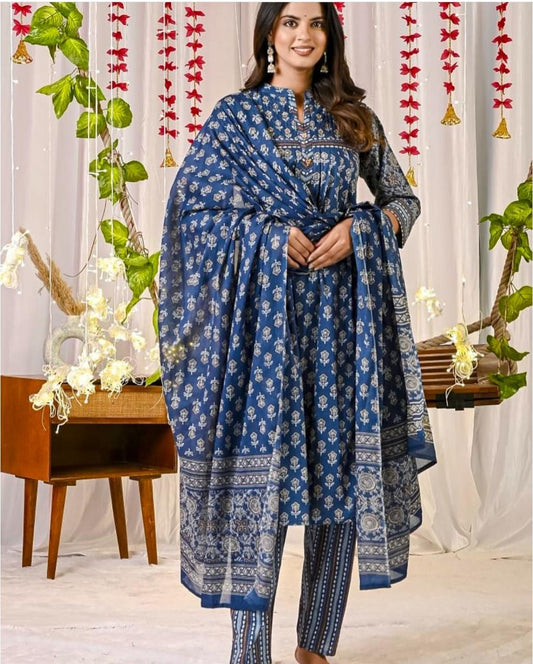 A Line Pocket Cotton Kurta Set