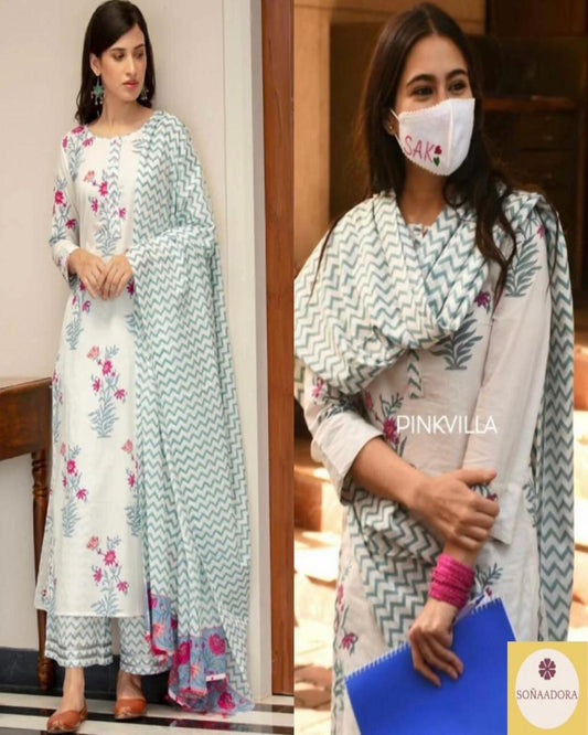 Block Printed Sara Ali Khan Kurta Set
