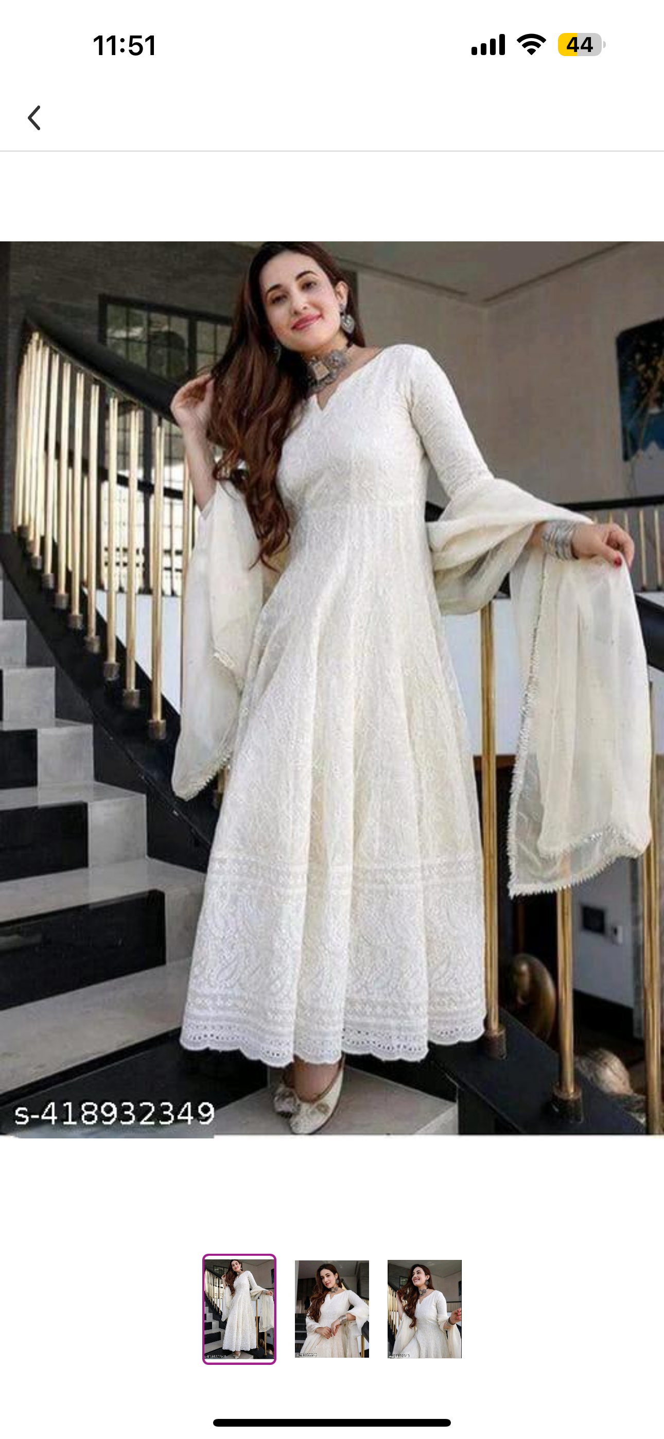 Chikankari Gown Set with Dupatta