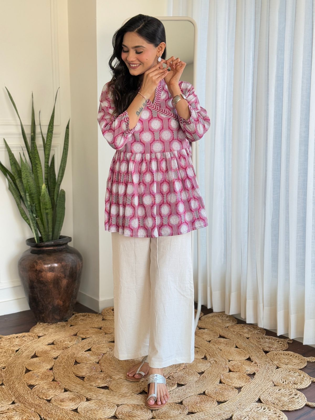 Ajrakh Print Angrakha Coord Set