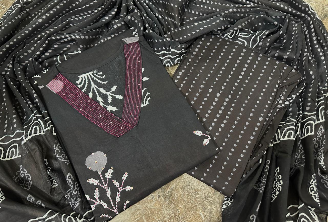 Blue Handblock Kurta Set
