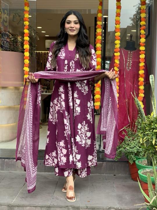 Cotton Handblock Printed Kurta Set