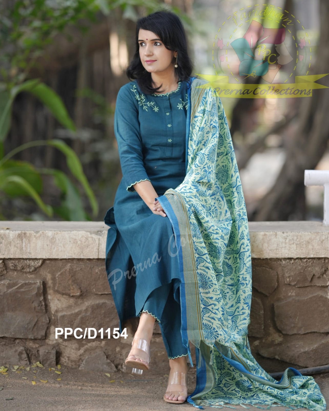 Green Handloom Cotton Kurta set