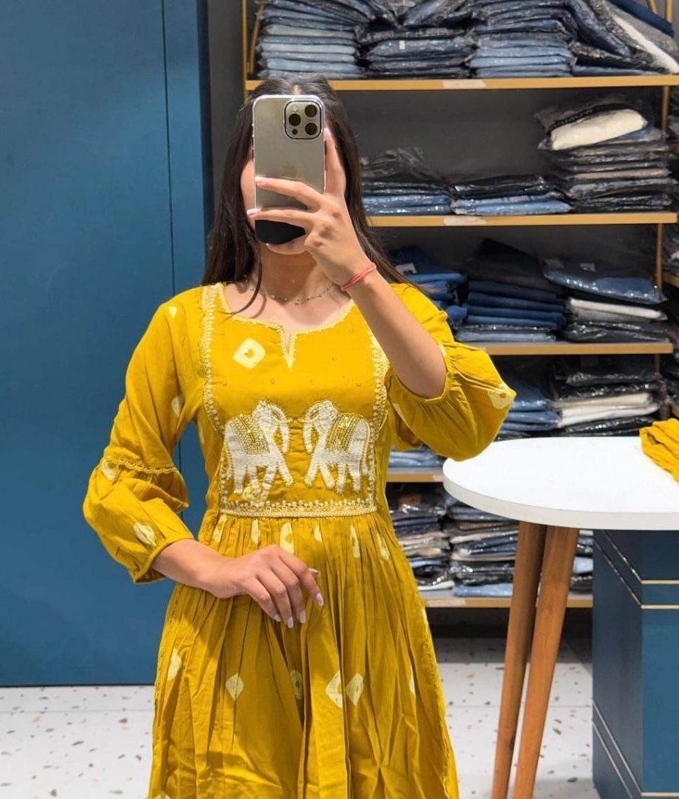 Adda Work Bandhani Print Kurta Set