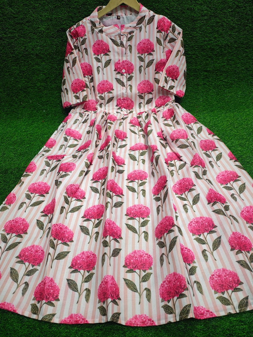 Printed Floral Cotton Midi Dress