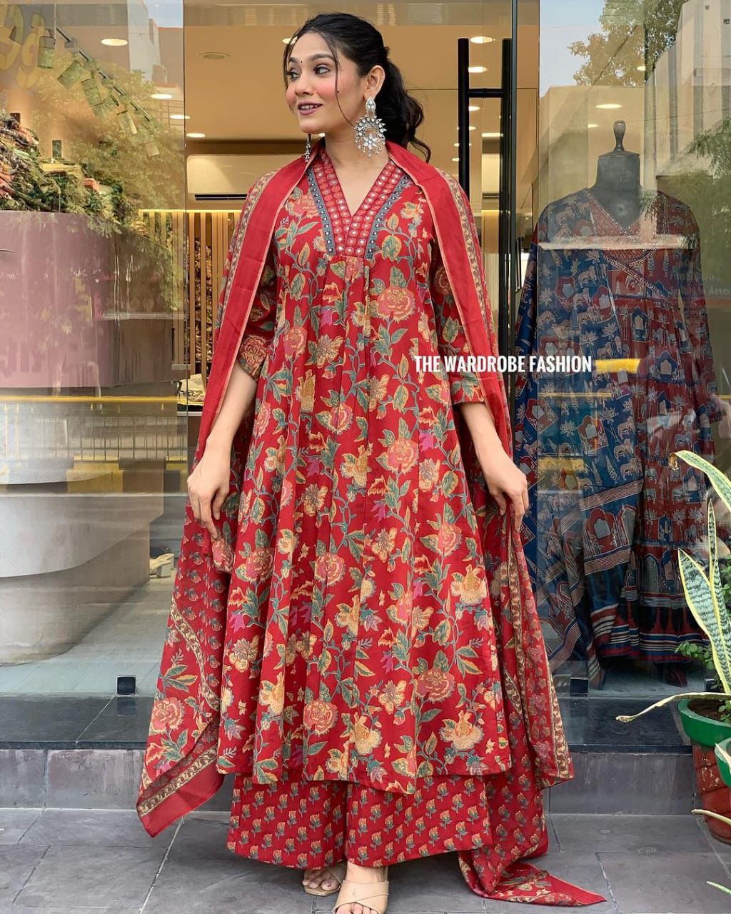 Printed A line Kurta Pants Set