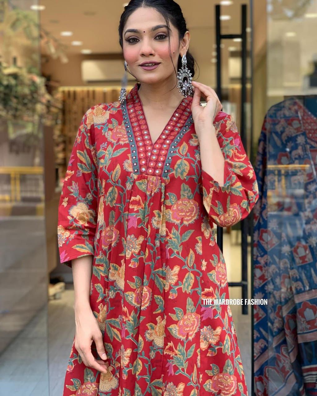 Printed A line Kurta Pants Set