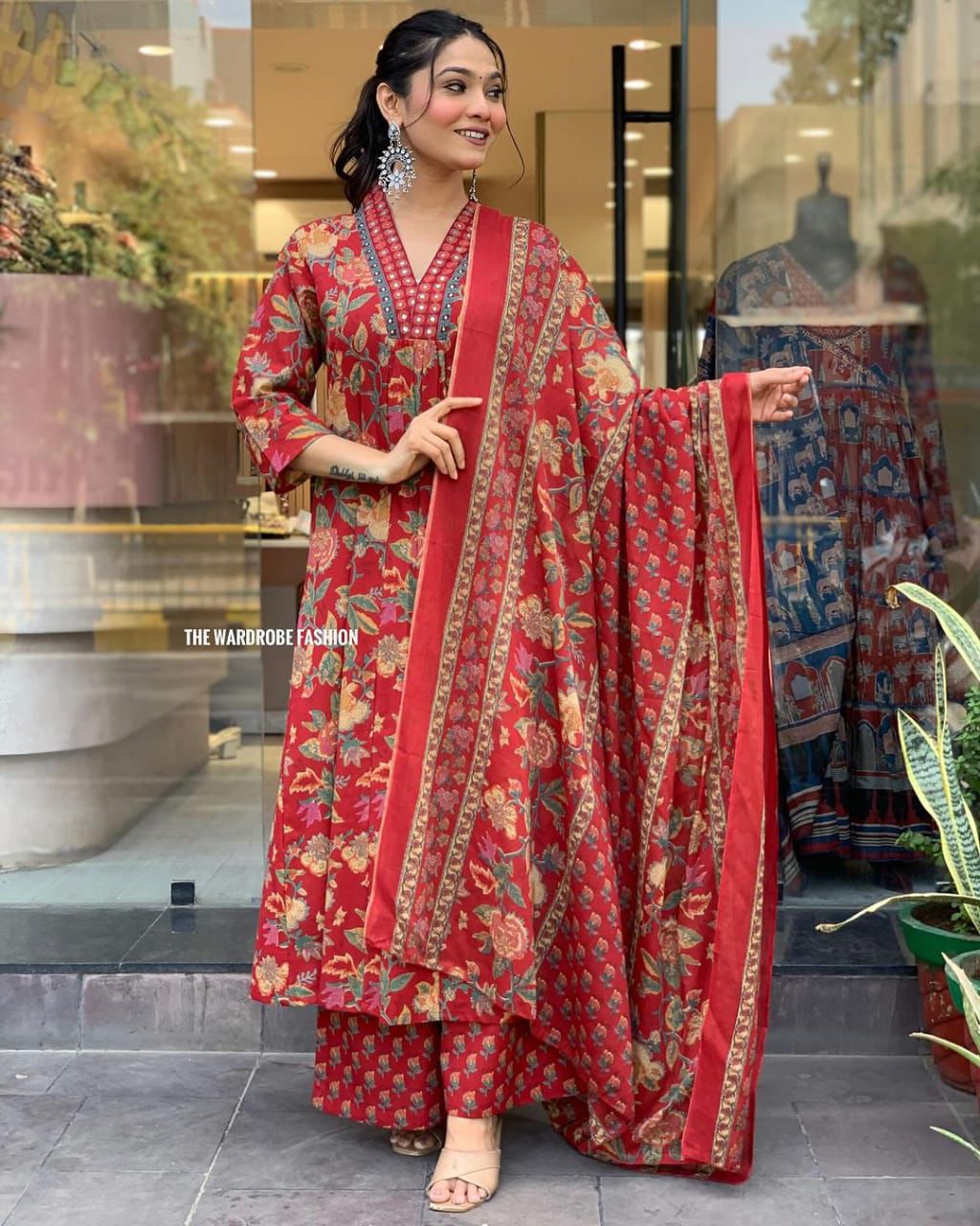 Printed A line Kurta Pants Set