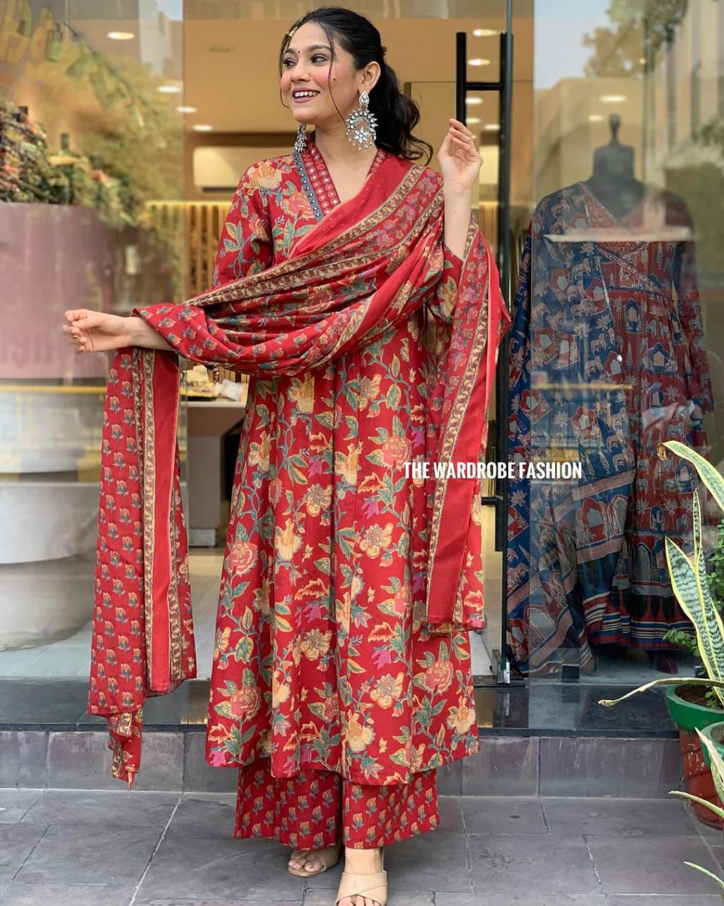 Printed A line Kurta Pants Set