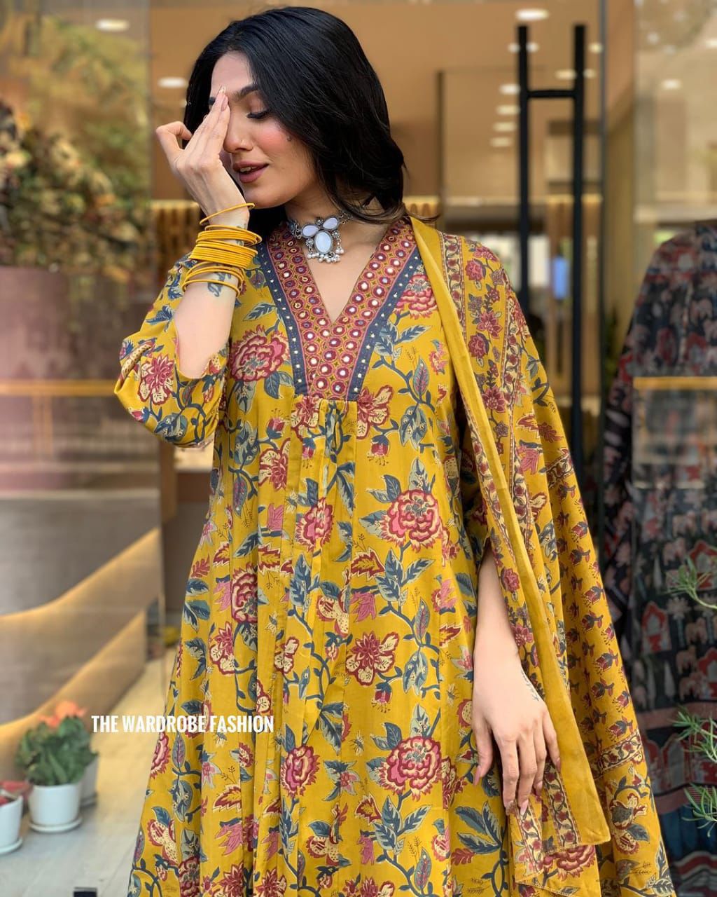 Printed A line Kurta Pants Set