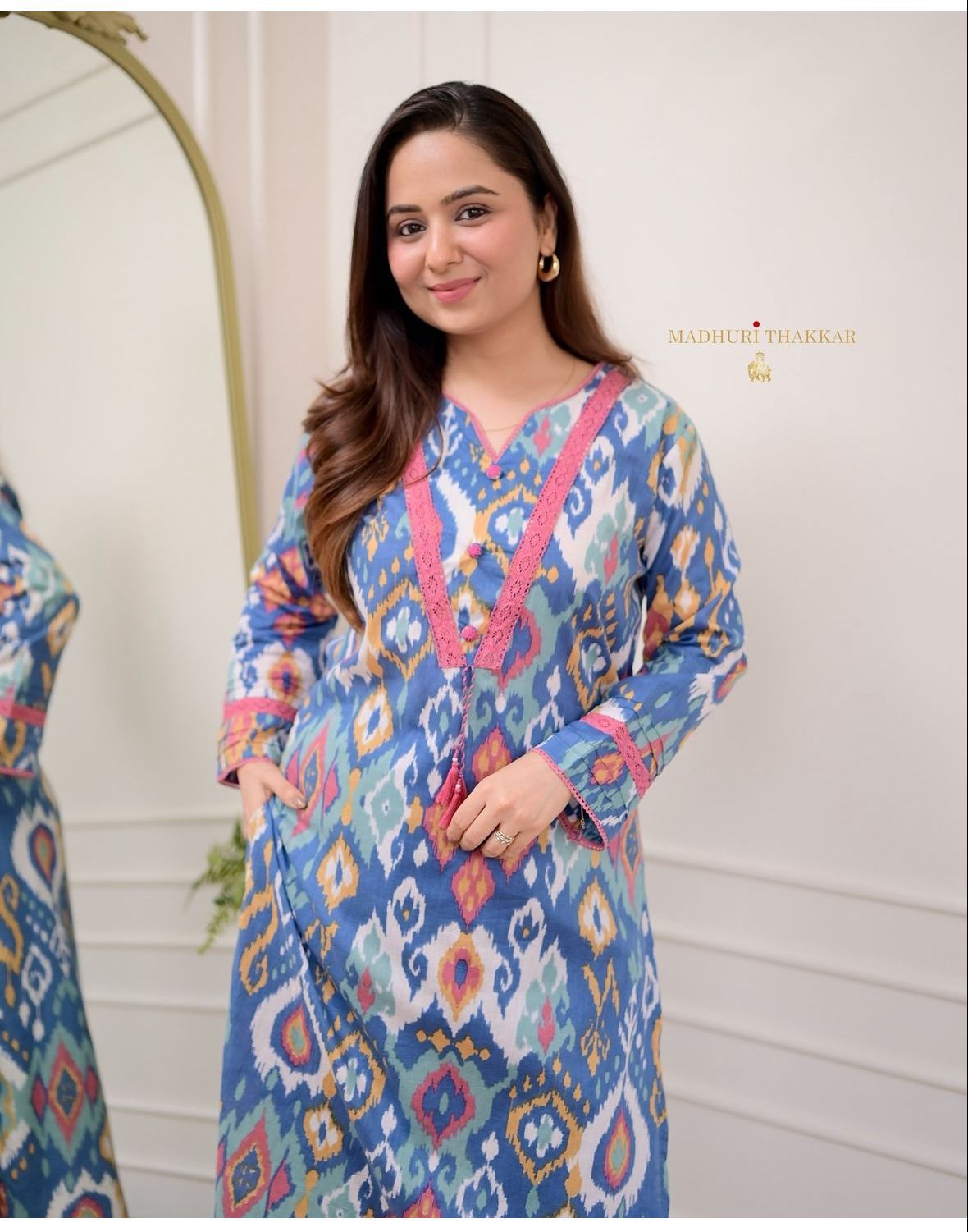Cotton Ikat Print Co-ord Set
