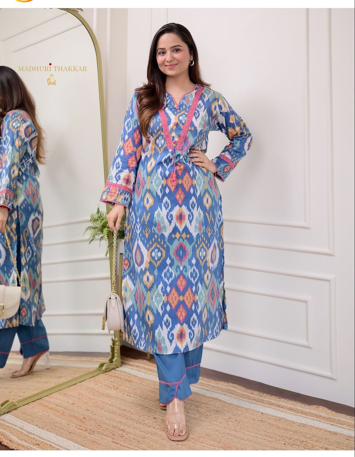 Cotton Ikat Print Co-ord Set