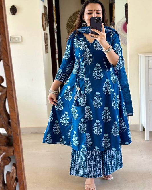 Block Printed Kurta Set with Dupatta